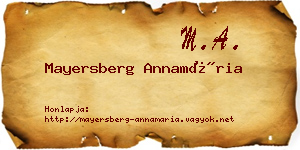 Mayersberg Annamária névjegykártya